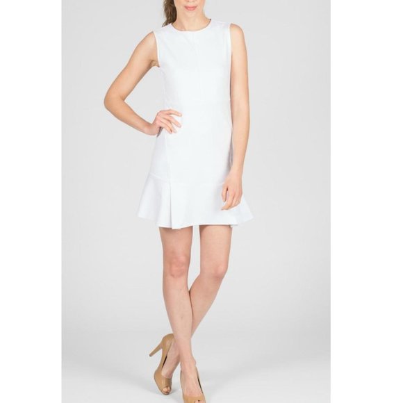 NWT ELLE LAURI White Caroline Flare Mini Dress | Size S - Picture 1 of 6